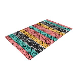 Pom Graphic Design Artisian Pink/Teal Area Rug