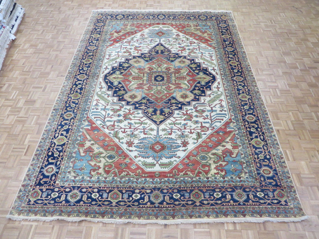 Bloomsbury Market One Of A Kind Pellegrino Antiqued Serapi Heriz One Of A Kind Pellegrino Antiqued Serapi Heriz Hand Knotted Ivory Area