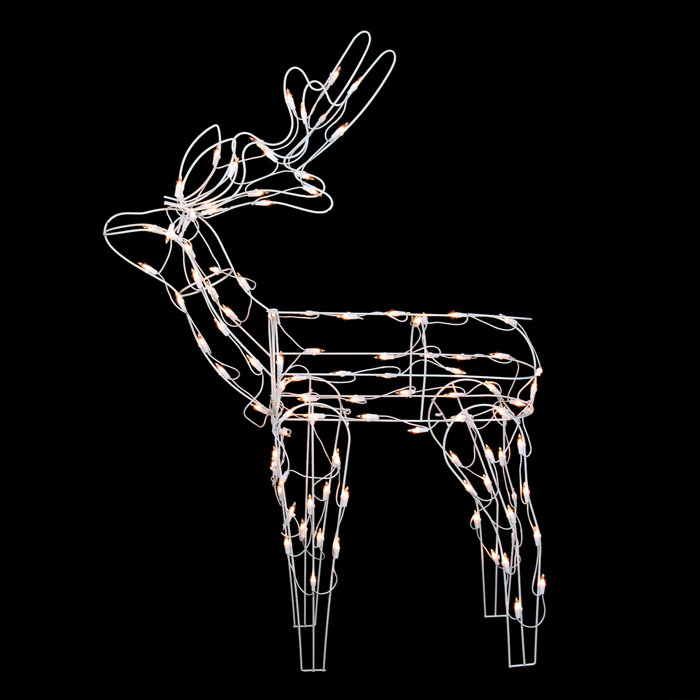 Standing Reindeer Christmas Yard Art Lighted Display