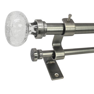 Tammi North Branch Crackle Knob Telescoping Double Curtain Rod and Hardware Set