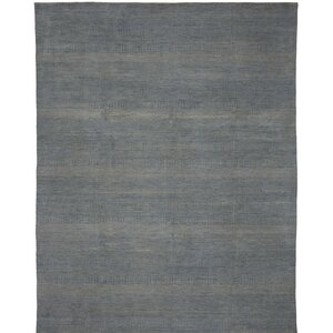 Illusions Hand-Knotted Blue Area Rug