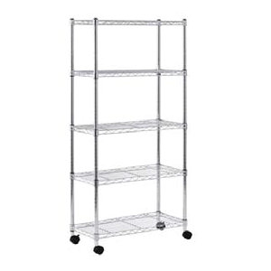 Mobile 5 Shelf Wire Shelving