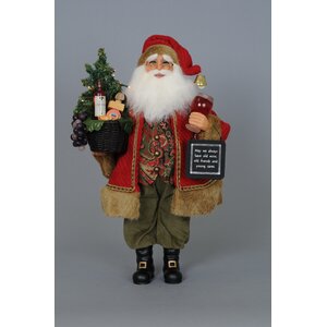 Crakewood Lighted Wine Red Santa