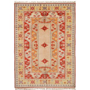 One-of-a-Kind Biddlesden Hand-Knotted Wool Light Red/Tan Area Rug