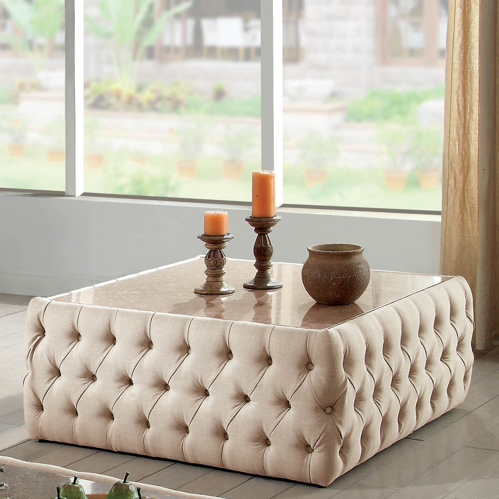 Everly Quinn Regan Square Upholstered Coffee Table Wayfair