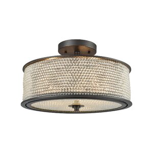 Bridgewater Glass Beads 3-Light Semi Flush Mount