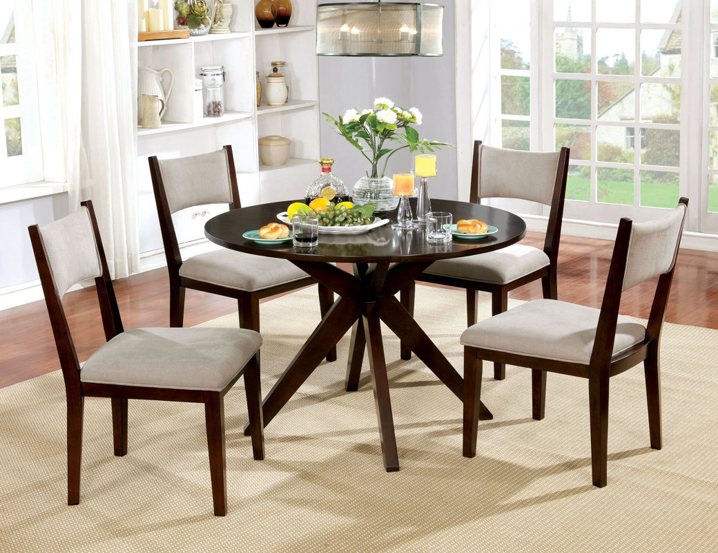 Wrought Studio Bathurst Mid Century Modern Round Dining Table Wrought Studio Bathurst Mid Century Modern Round Dining Table