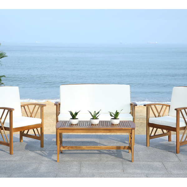 Safavieh Fontana 4 Piece Seating Group with Cushions ... Safavieh Fontana 4 Piece Seating Group with Cushions ... on Safavieh Fontana Patio Set id=62688