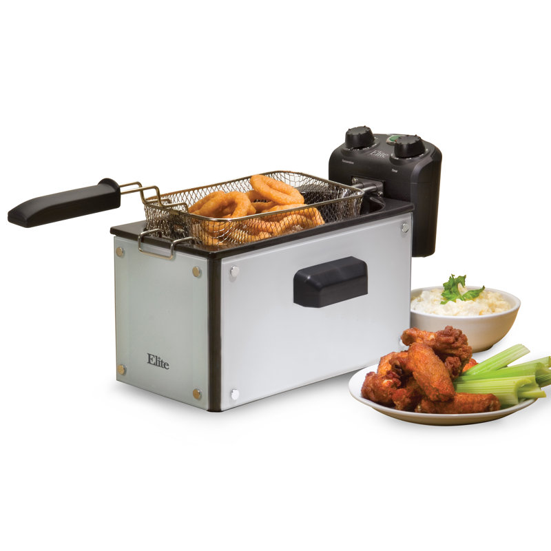 Elite by MaxiMatic Platinum 3.31 Liter Immersion Deep Fryer with Timer