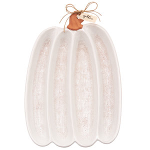 Pumpkin Section Divided Serving Dish