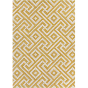 Electra Hand Tufted Rectangle Contemporary Yellow/Cream Area Rug