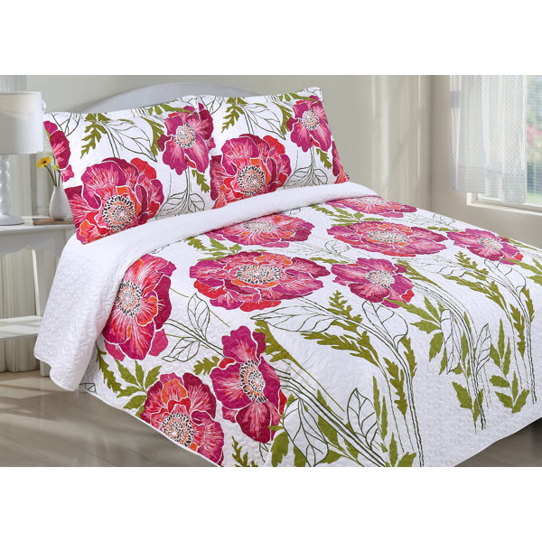 LCM Home Fashions, Inc. Floral Quilt Set & Reviews Wayfair