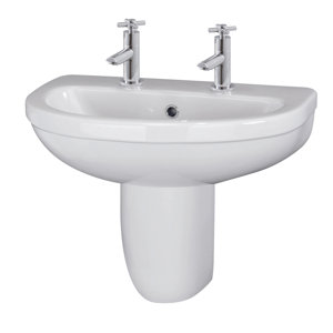 Ultra 54 cm Waschbecken Ivo mit Halbsäule