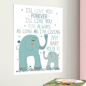 Jerome I'll Love You Forever Elephant Family Paper Print