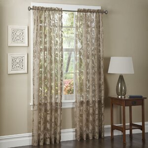 Pamela Rayon Nature/Floral Sheer Rod pocket Single Curtain Panel
