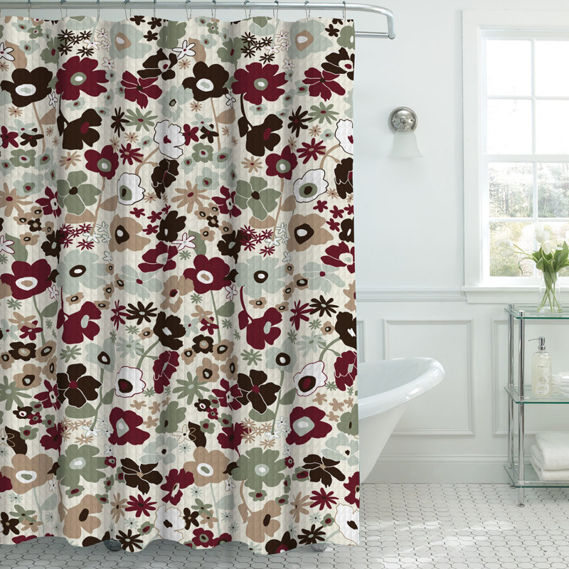 Bath Studio Oxford Fabric Weave Textured Shower Curtain Set