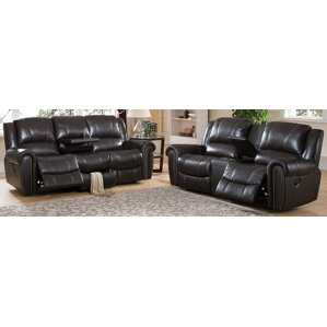 Charlotte 2 Piece Leather Living Room Set by Amax