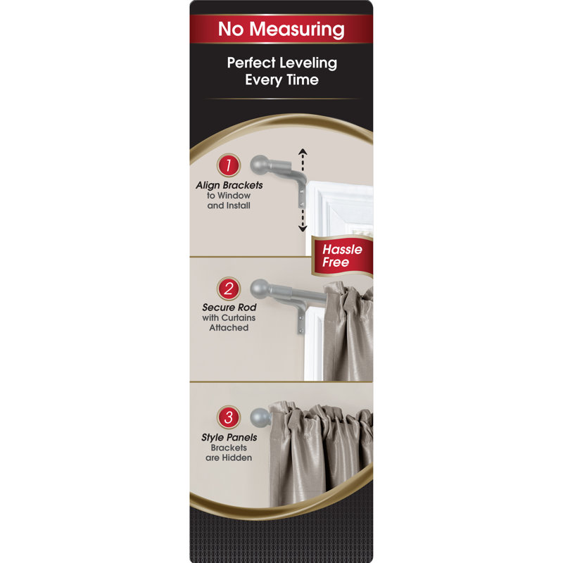 Maytex Smart Easy Install Cafe Window Curtain Single Rod & Reviews