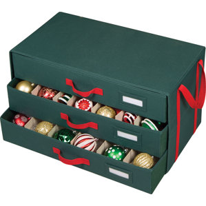 Christmas Ornament Storage You Ll Love Wayfair Holiday 54 Compartment 3 Drawer Ornament Storage