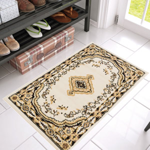 Aldenport Medallion Power Loom Ivory Indoor Area Rug