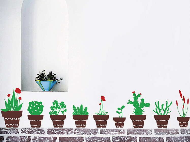Pop Decors Different Flower Pots Wall Decal Wayfair