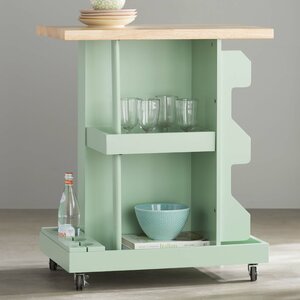 Diaz Kitchen Cart with Wood Top