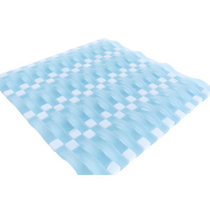 Wave Random Sized Glass Mosaic Tile in Matte Light Blue