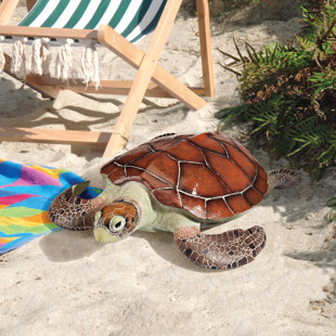 Large Outdoor Turtle Statue Wayfair Flat Back Sea Turtle Statue Set Of 2