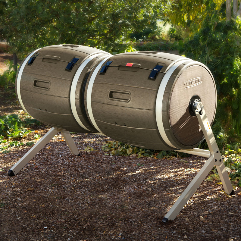 Lifetime Double Bin 189.2L Compost Tumbler & Reviews Wayfair.co.uk