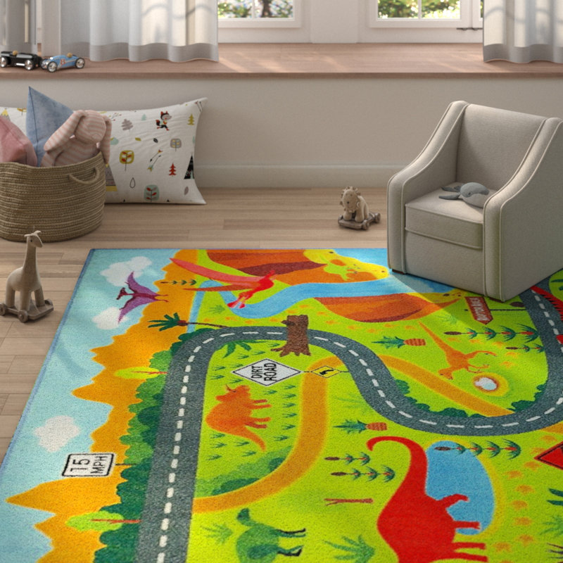 Zoomie Kids Weranna Dinosaur Dino Safari Road Map