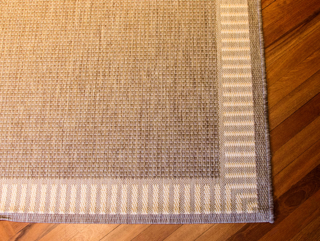 Charlton Home Westlund Wicker Stitch Cocoa Natural Indoor