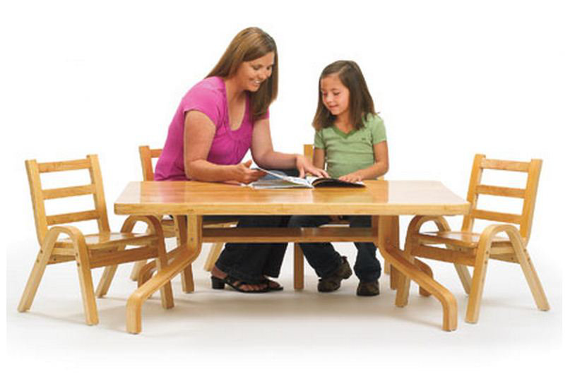 Angeles NaturalWood 12" Rectangle Toddler Table and Chair Set & Reviews