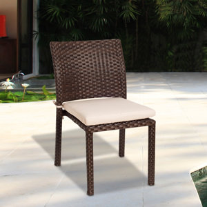 Aquia Creek Stacking Patio Dining Chair with Cushion (Set of 4)