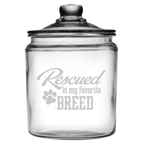 Rescued is My Favorite Breed Half Gallon Treat Jar