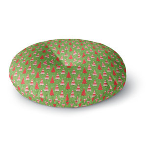 Julie Hamilton Juniper Christmas Trees Round Floor Pillow