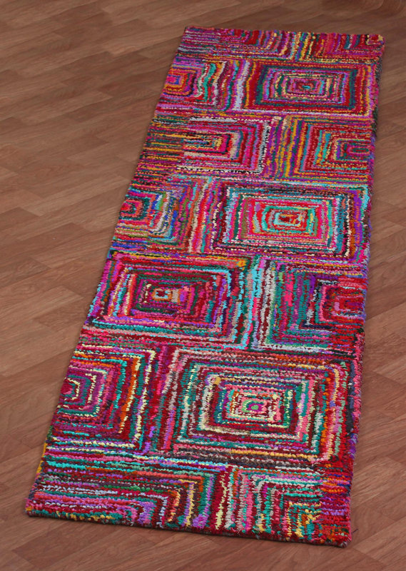 Brilliant Ribbon Hand Woven Cotton MultiColored Area Rug & Reviews