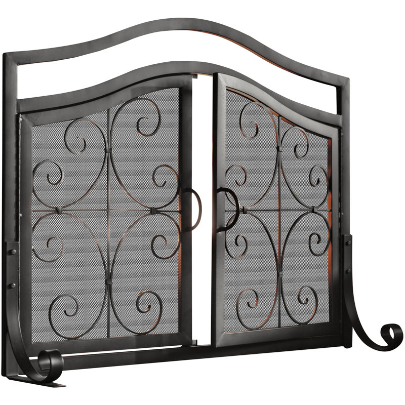 Plow Hearth Single Panel Iron Fireplace Screen Reviews Wayfair