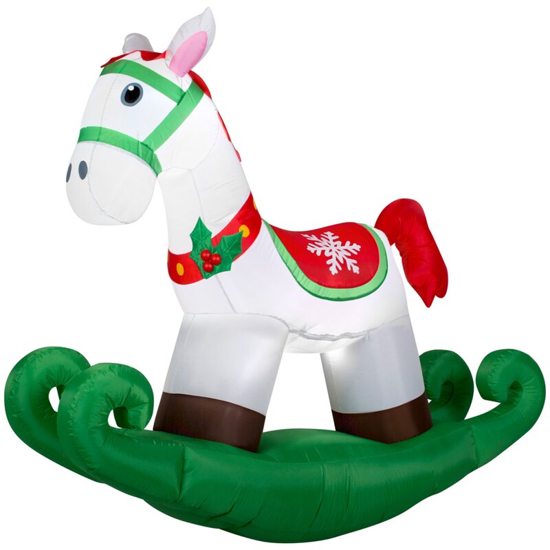 The Holiday Aisle Airblown Rocking Horse Inflatable & Reviews | Wayfair