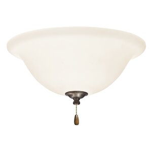 Traditional 3-Light Alabaster Glass Shade Bowl Ceiling Fan Light Kit