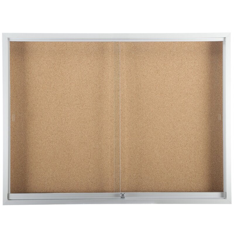 Martack Specialties Sliding Glass Enclosed Bulletin Board | Wayfair