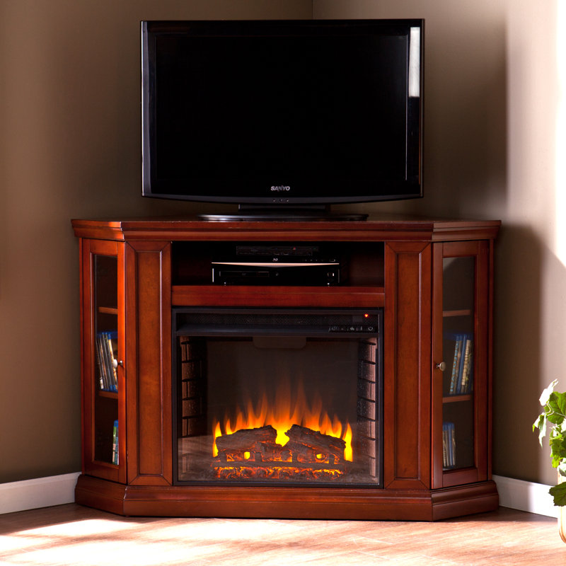 Alcott Hill Dunminning Corner TV Stand with Fireplace
