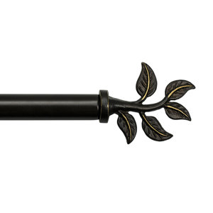 Leaf Decorative Single Curtain Rod & Hardware Set