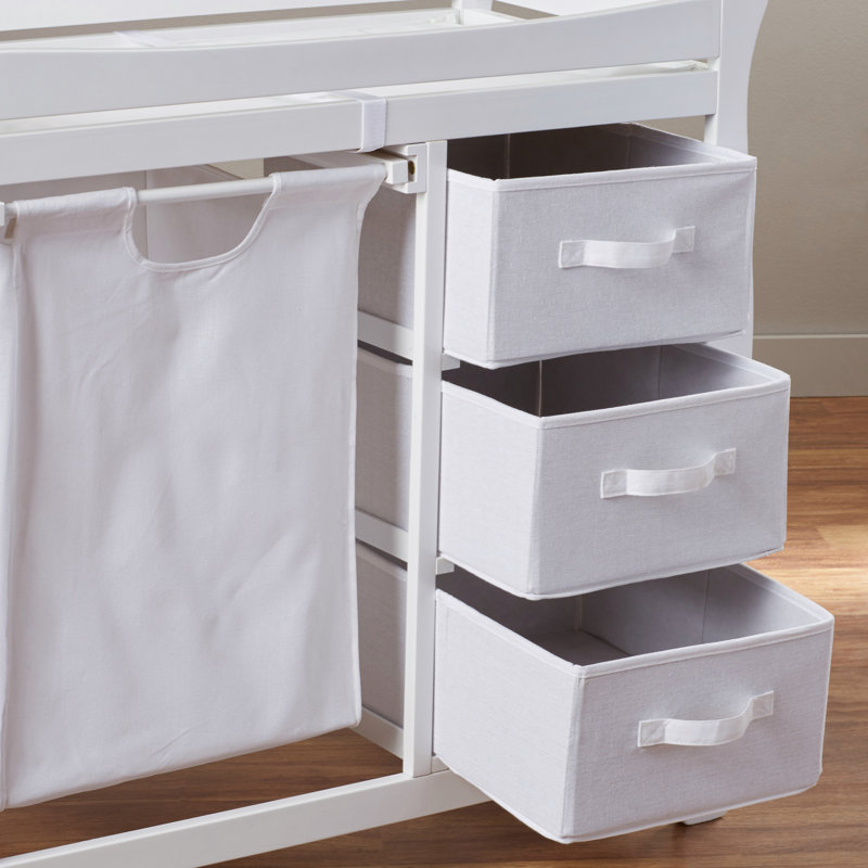 Ocean Alexander Sleigh Style Baby Changing Table with 3 Baskets and