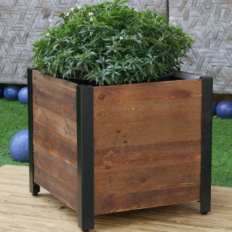 Gracie Oaks Linscott Square Urban Garden Recycled Wood Planter Box Gracie Oaks Linscott Square Urban Garden Recycled Wood Planter Box Reviews Wayfair