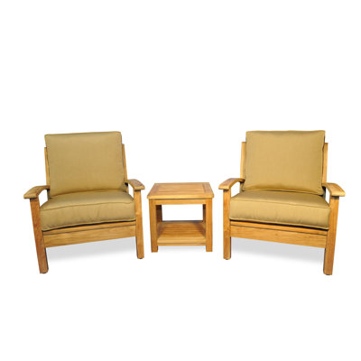 Regal Teak Teak 3 Piece Conversation Set with Sunbrella Cushions