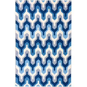 Everest Lattice Navy & White Area Rug