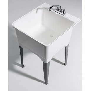 Find The Perfect Laundry Utility Sinks Wayfair 22 75 X 25 Freestanding Laundry Sink With Faucet