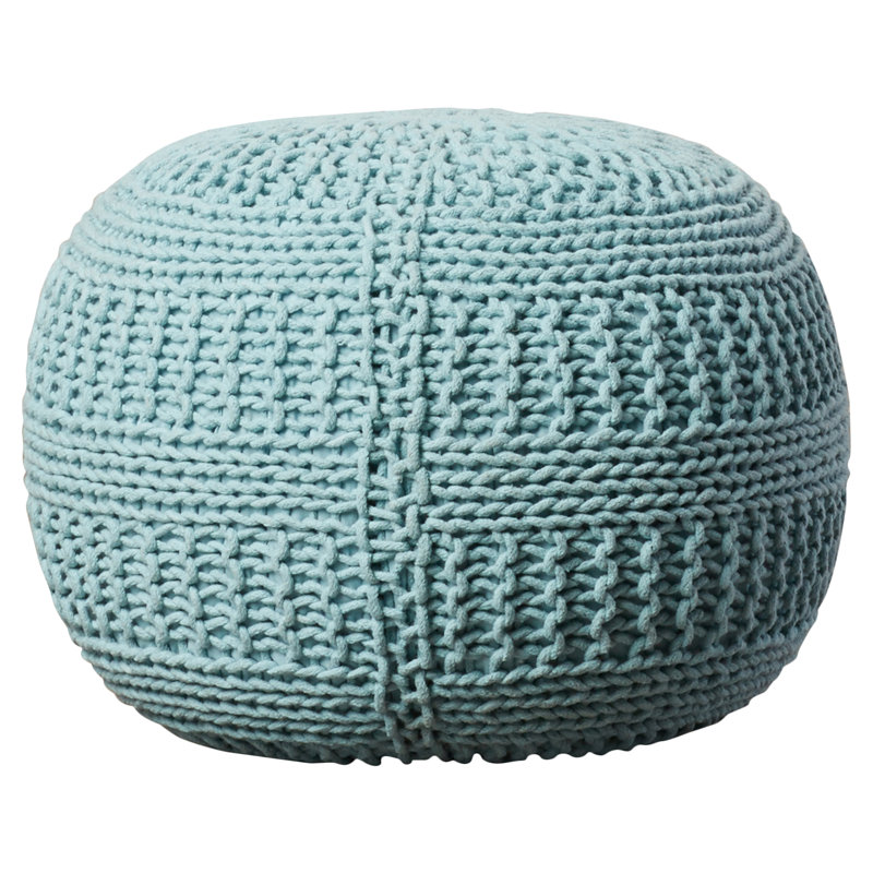 Viv Rae Ramon Color Cable Knit Pouf Ottoman Reviews Wayfair