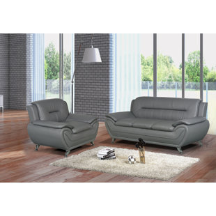 Grey Leather Living Room Sets You Ll Love Wayfair Quickview