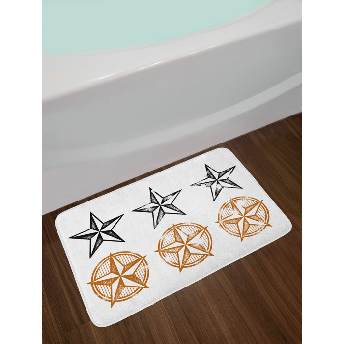 East Urban Home Vintage Western Texas Star Bath Rug Wayfair Ca